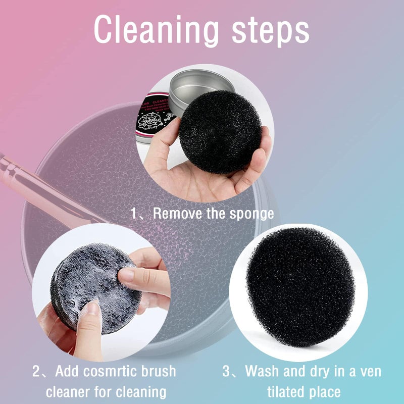 VANVENE 2 Pack Dry Makeup Brush Cleaner Sponge, Instantly Remove Eyeshadow Color from Brushes - No Water Needed, Quick Switch Color Tool for Daily Makeup - Image 5